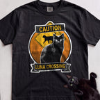 Personalized Black Cat Crossing T-Shirt - Black