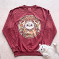 Personalized Blanket Burrito Season Cat Sweatshirt - Crimson