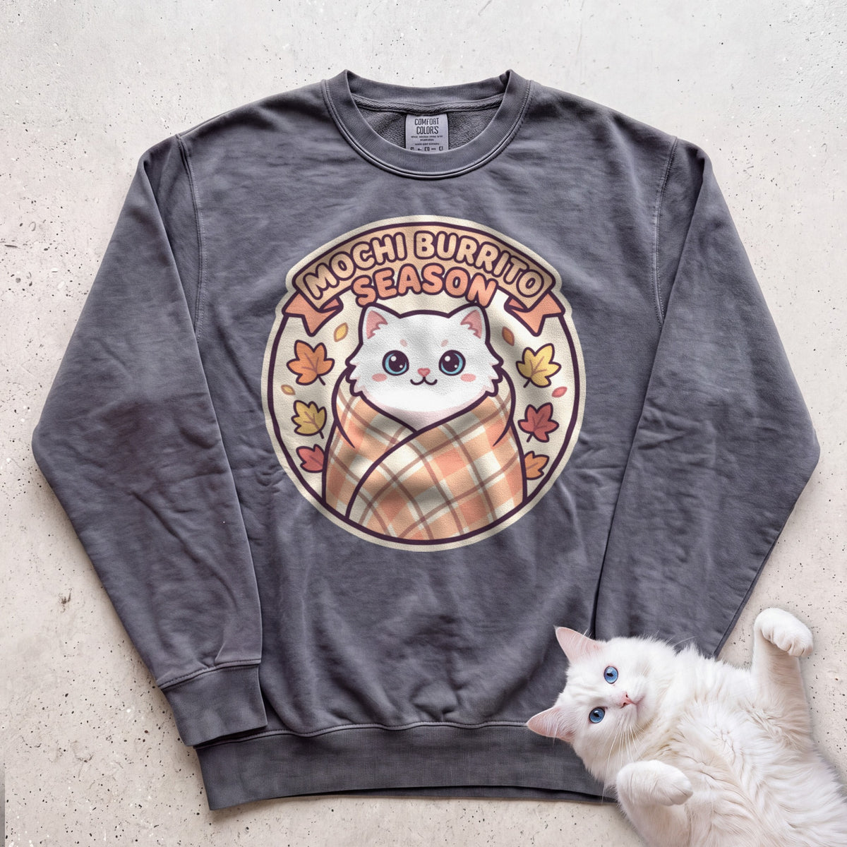 Personalized Blanket Burrito Season Cat Sweatshirt - Pepper