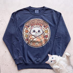 Personalized Blanket Burrito Season Cat Sweatshirt - True Navy