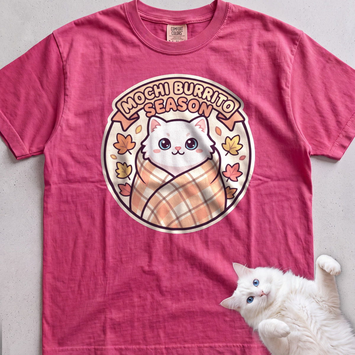 Personalized Blanket Burrito Season Cat T-Shirt - Crunchberry