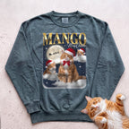 Personalized Bootleg Christmas Cat Sweatshirt - Blue Spruce