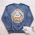 Personalized Candy Corn Costume Cat Sweatshirt - Blue Jean