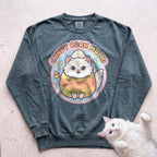 Personalized Candy Corn Costume Cat Sweatshirt - Blue Spruce