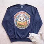 Personalized Candy Corn Costume Cat Sweatshirt - True Navy