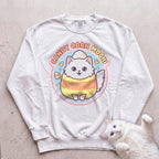 Personalized Candy Corn Costume Cat Sweatshirt - White