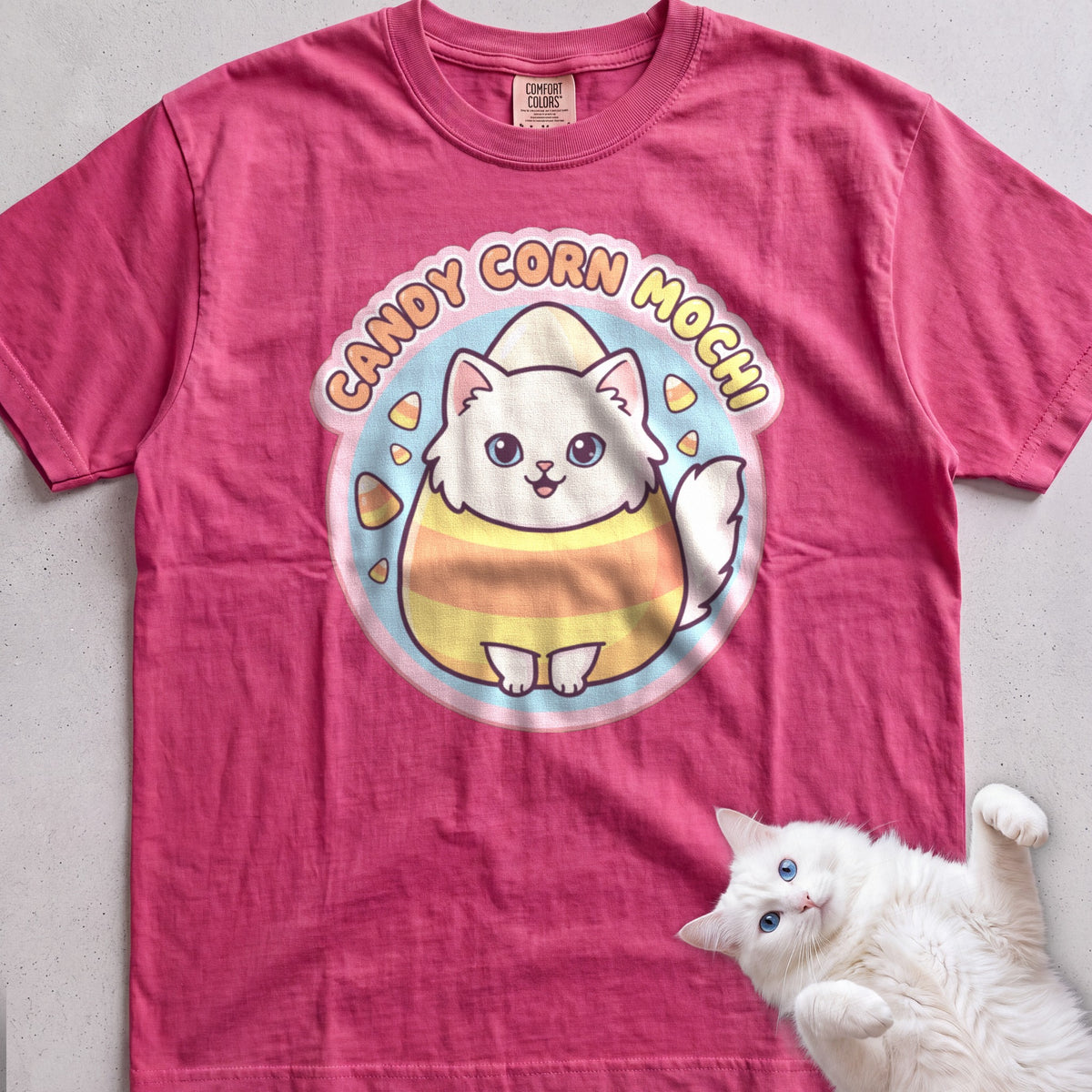 Personalized Candy Corn Costume Cat T-Shirt - Crunchberry