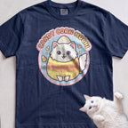 Personalized Candy Corn Costume Cat T-Shirt - True Navy