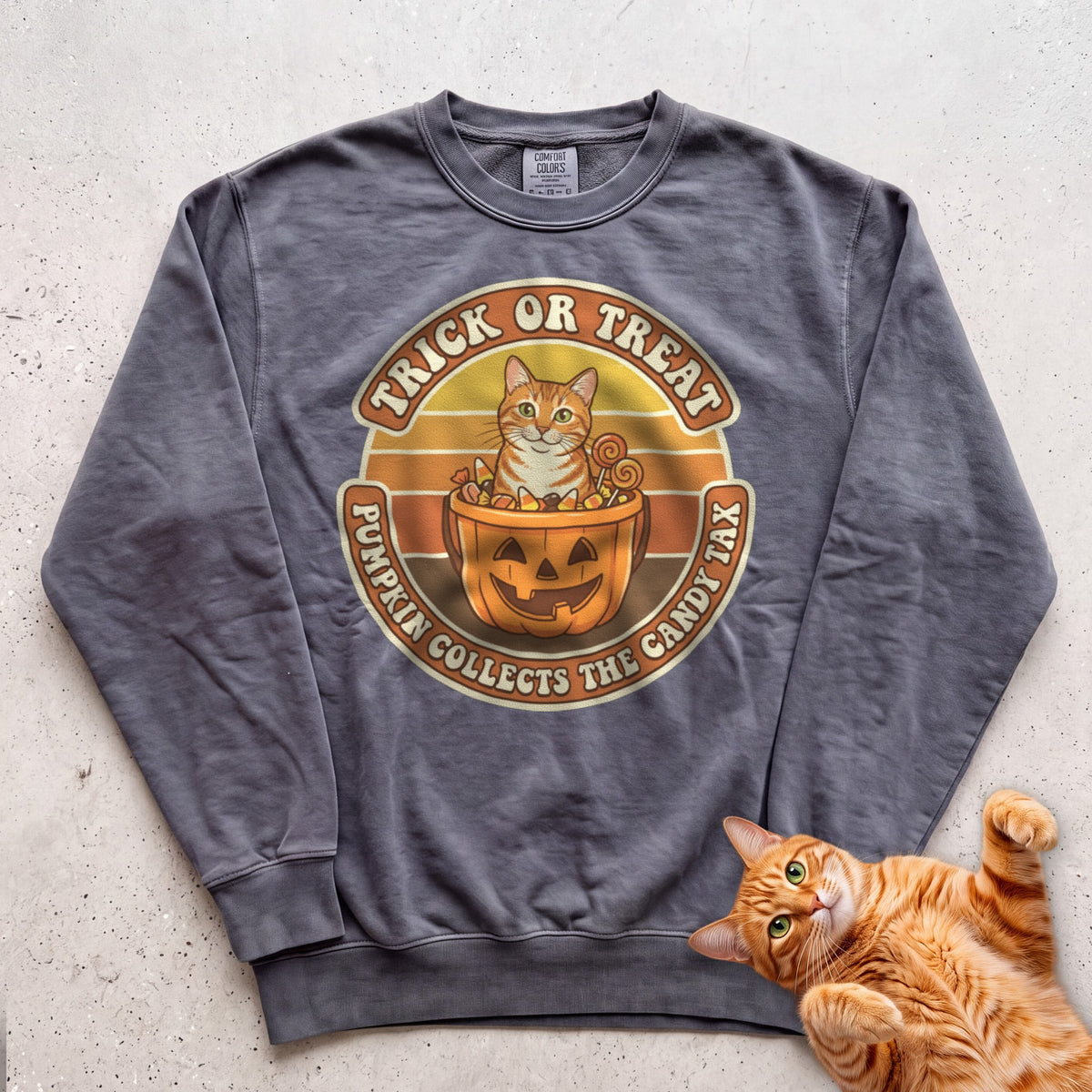Personalized Candy Tax Cat Sweatshirt - Pepper