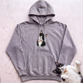 Personalized Cat Hoodie — Cat Custom Illustration Hoodie - Grey