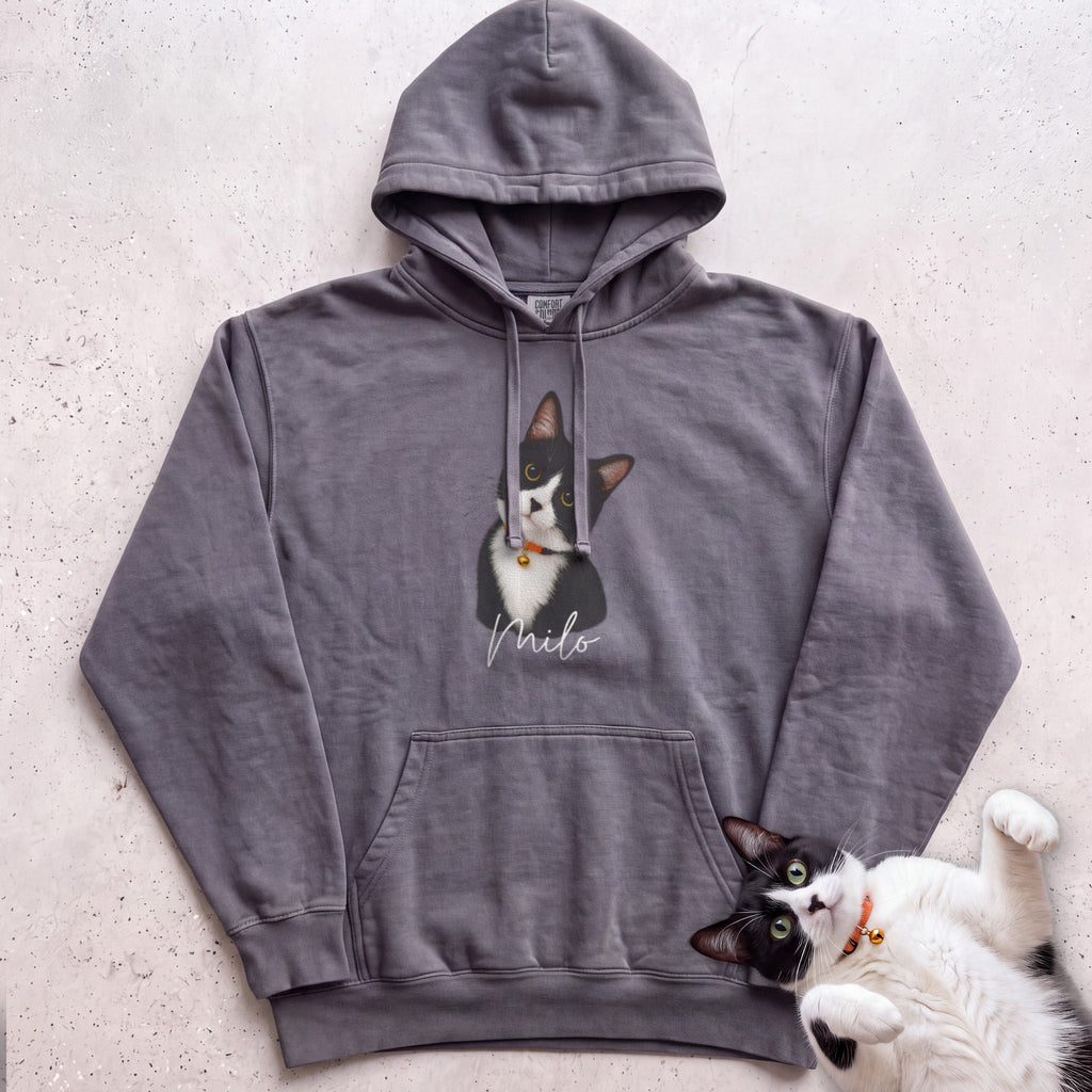 Personalized Cat Hoodie — Cat Custom Illustration Hoodie - Pepper