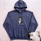Personalized Cat Hoodie — Cat Custom Illustration Hoodie - True Navy