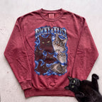 Personalized Cat Portrait Sweatshirt — Custom Pet Names Sweatshirt - Crimson