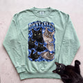 Personalized Cat Portrait Sweatshirt — Custom Pet Names Sweatshirt - Light Green