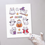 Kawaii Moods personalized cat sticker sheet, Halloween edition
