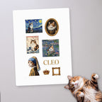 Museum Masterpieces personalized cat sticker sheet, Everyday edition