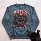 Personalized Cat Sweatshirt with Name — Retro Pet Custom Sweatshirt - Blue Spruce