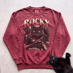 Personalized Cat Sweatshirt with Name — Retro Pet Custom Sweatshirt - Crimson