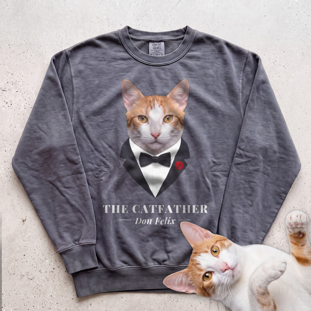 Personalized Catfather Cat Sweatshirt - Pepper