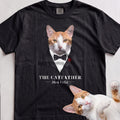 Personalized Catfather Cat T-Shirt - Black
