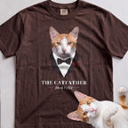 Personalized Catfather Cat T-Shirt - Espresso