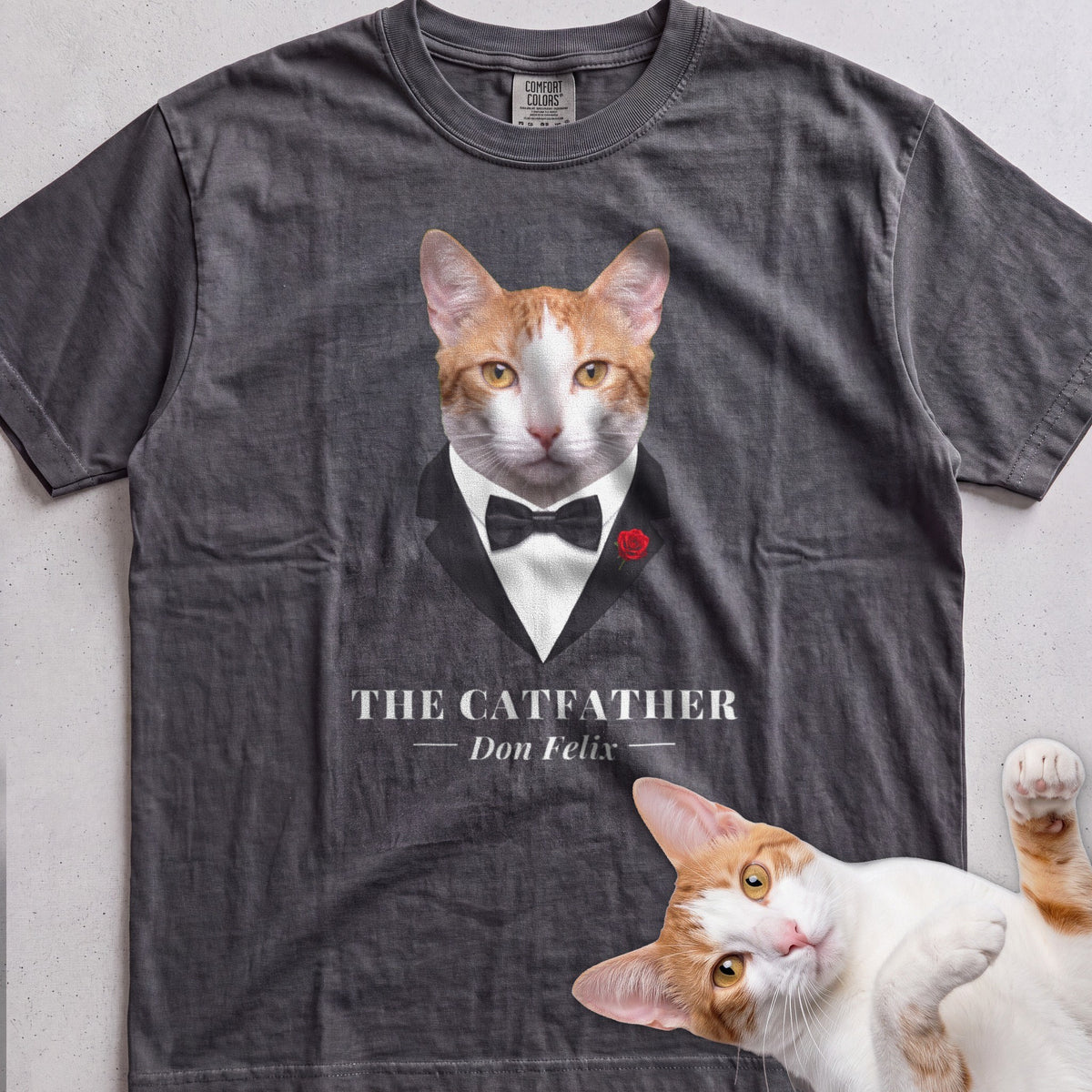 Personalized Catfather Cat T-Shirt - Pepper