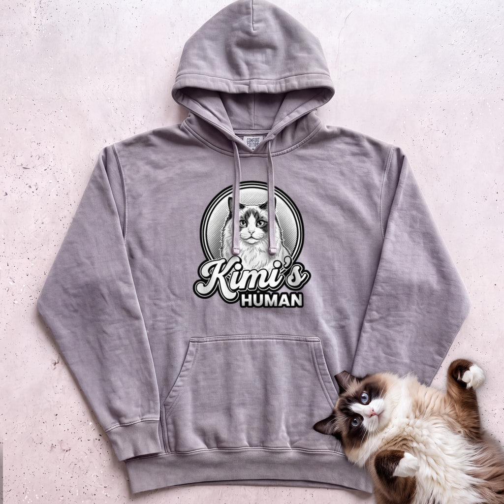 Personalized Cat's Human Hoodie - Grey