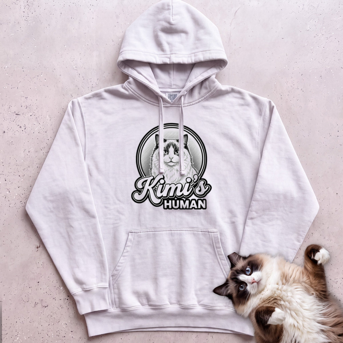 Personalized Cat's Human Hoodie - White
