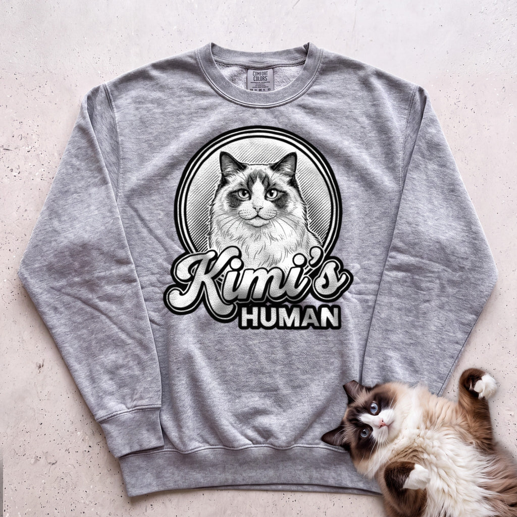 Personalized Cat's Human Sweatshirt - Grey