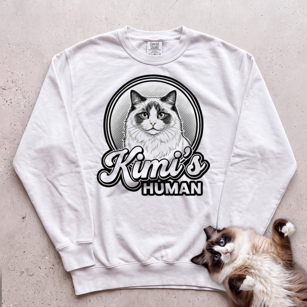 Personalized Cat's Human Sweatshirt - White