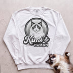 Personalized Cat's Human Sweatshirt - White