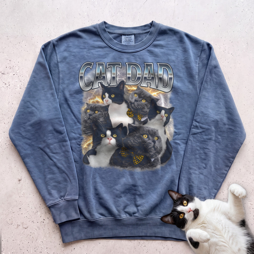 Personalized Cats Sweatshirt - Blue Jean