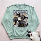 Personalized Cats Sweatshirt - Light Green