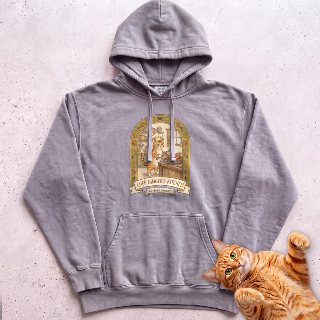 Personalized Chef's Kitchen Cat Hoodie - Grey