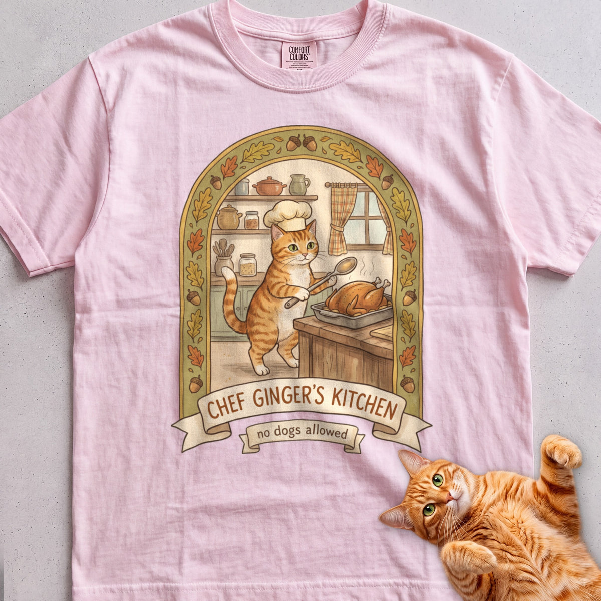 Personalized Chef's Kitchen Cat T-Shirt - Blossom