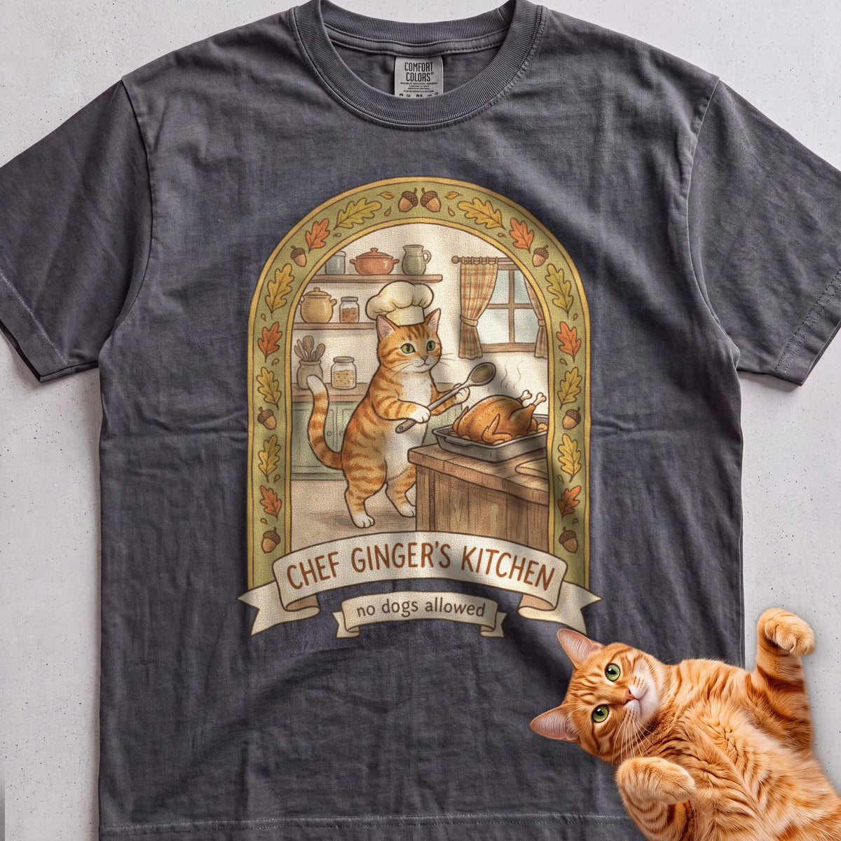 Personalized Chef's Kitchen Cat T-Shirt - Pepper