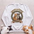 Personalized Christmas Is Better With Cats Sweatshirt - White