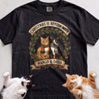 Personalized Christmas Is Better With Cats T-Shirt - Black