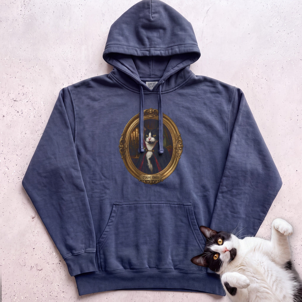 Personalized Count Vampire Cat Hoodie - True Navy