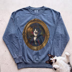 Personalized Count Vampire Cat Sweatshirt - Blue Jean