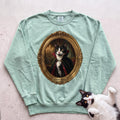 Personalized Count Vampire Cat Sweatshirt - Light Green