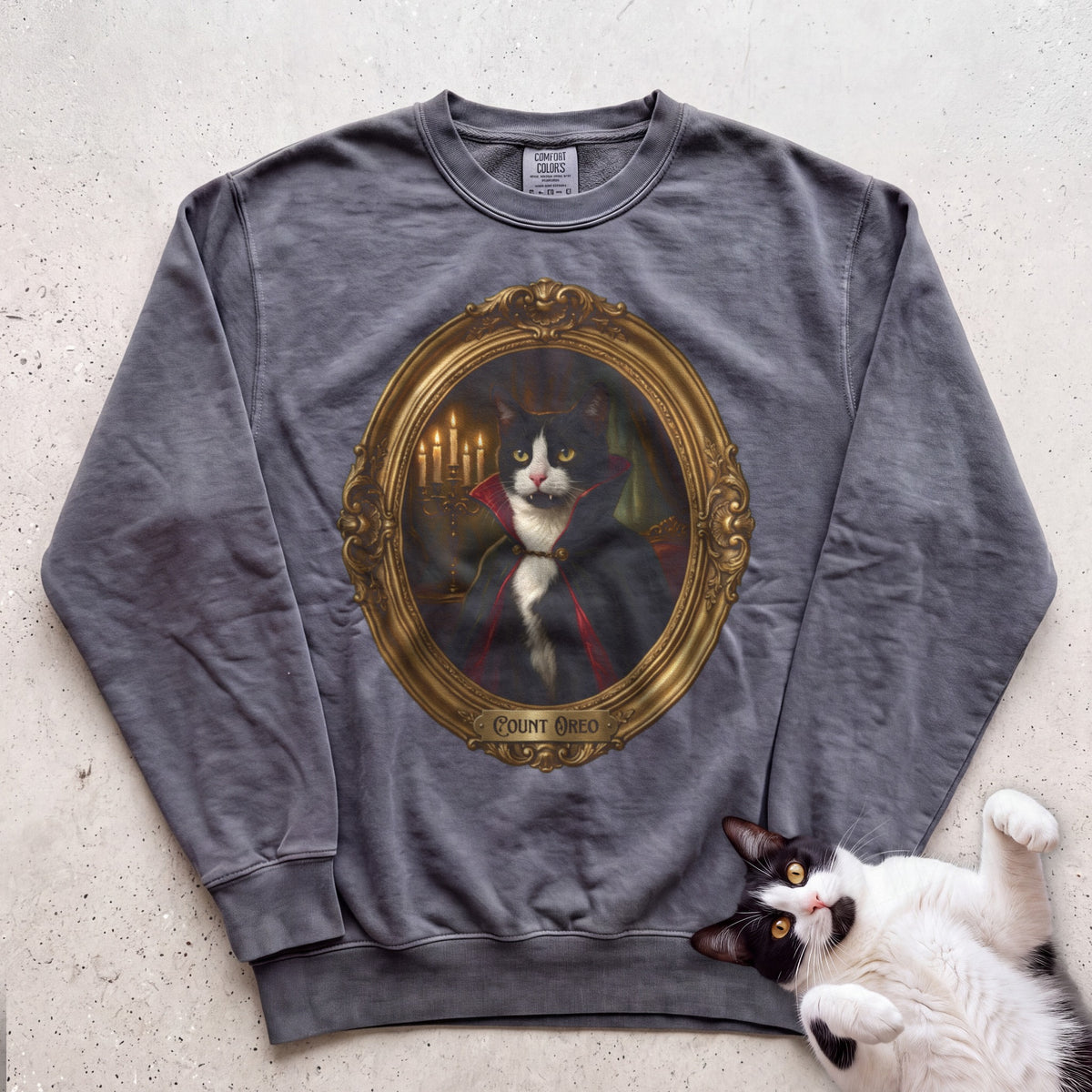 Personalized Count Vampire Cat Sweatshirt - Pepper