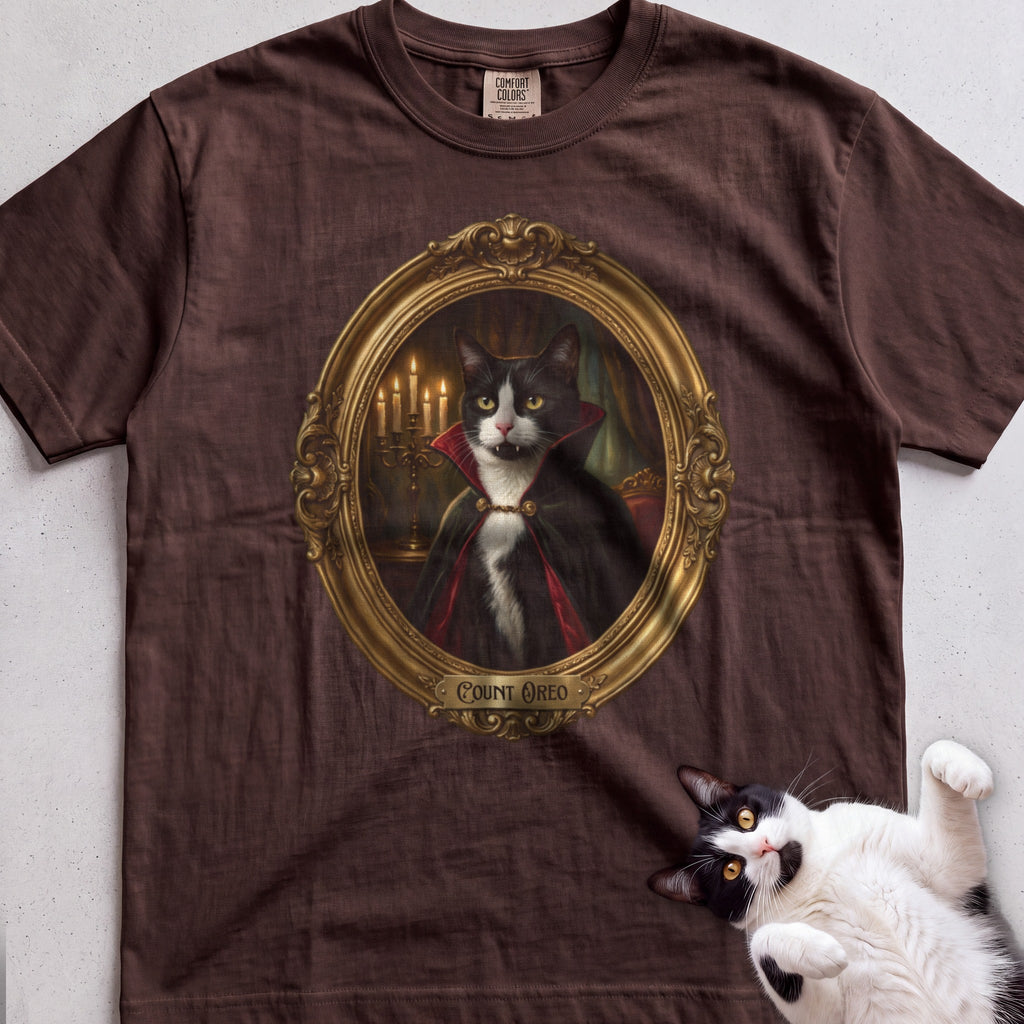 Personalized Count Vampire Cat T-Shirt - Espresso
