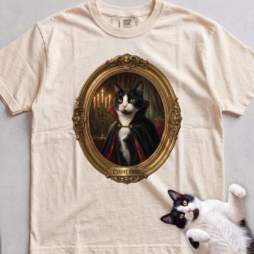 Personalized Count Vampire Cat T-Shirt - Ivory
