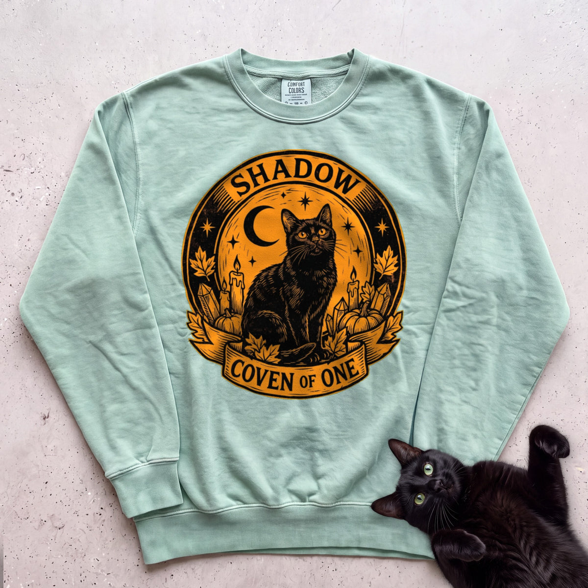 Personalized Coven of One Cat Sweatshirt - Light Green
