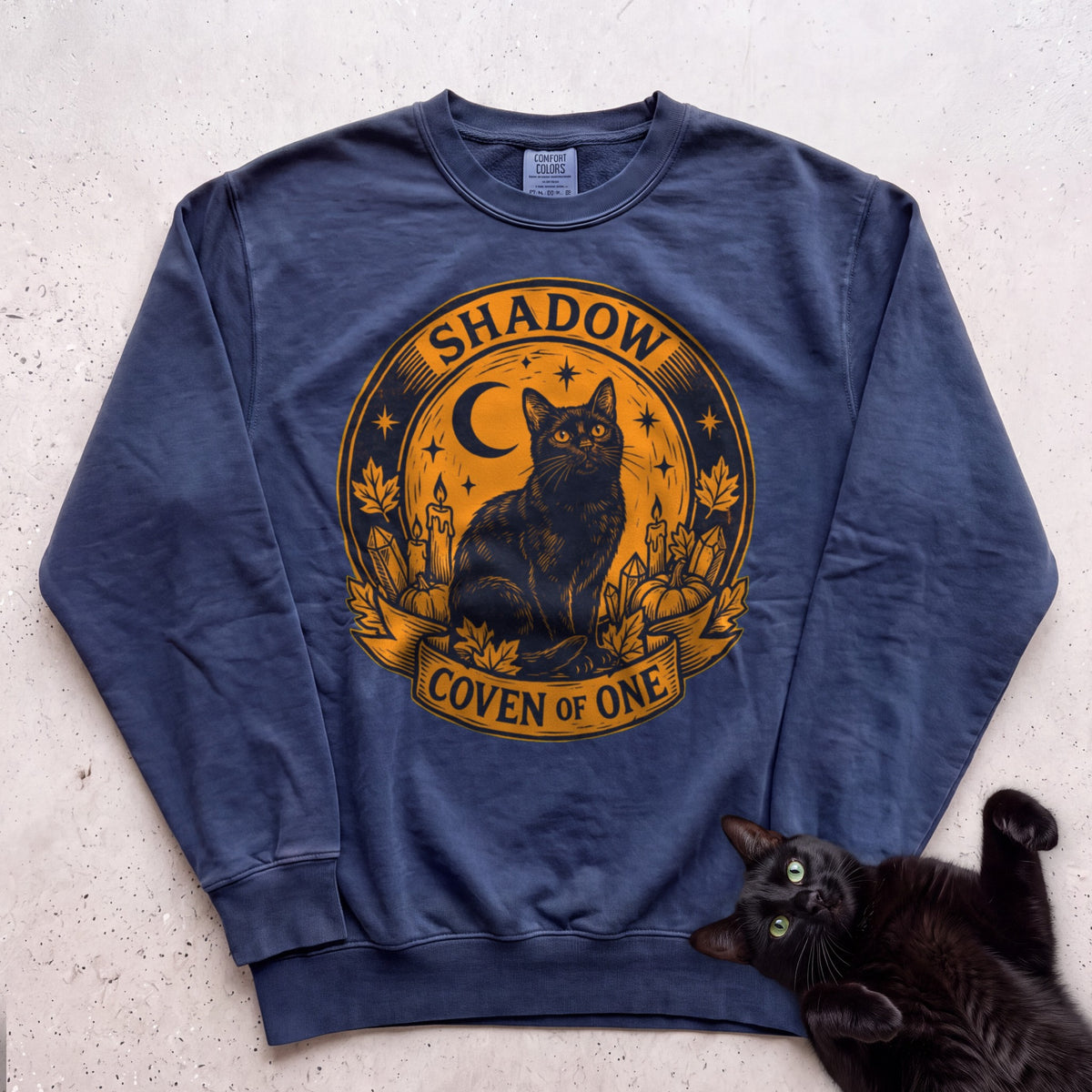 Personalized Coven of One Cat Sweatshirt - True Navy