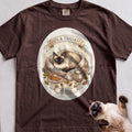 Personalized Cozy & Thankful Cat T-Shirt - Espresso