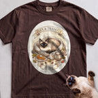 Personalized Cozy & Thankful Cat T-Shirt - Espresso
