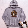 Personalized Crown of Autumn Leaves Cat Hoodie - Grey