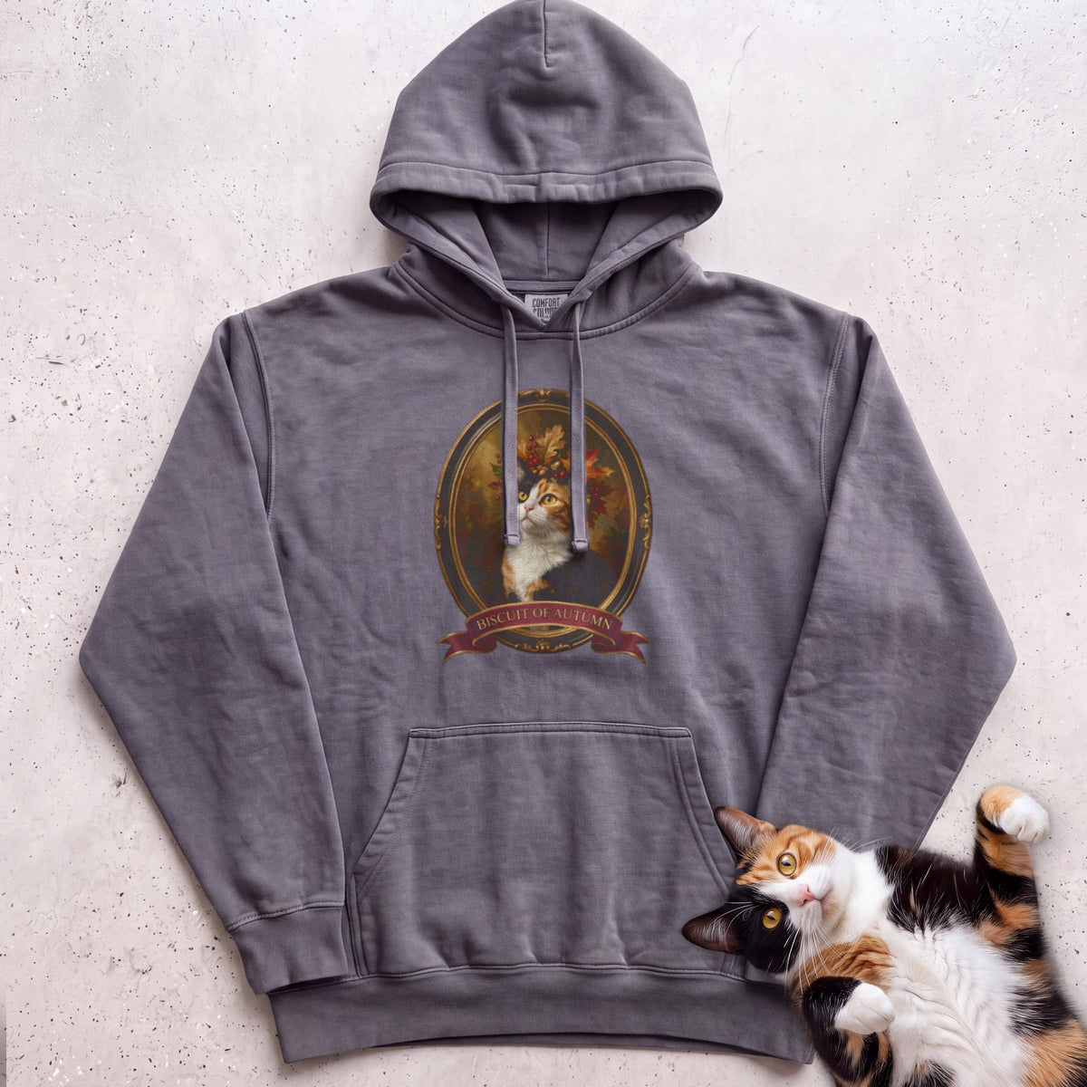 Personalized Crown of Autumn Leaves Cat Hoodie - Pepper